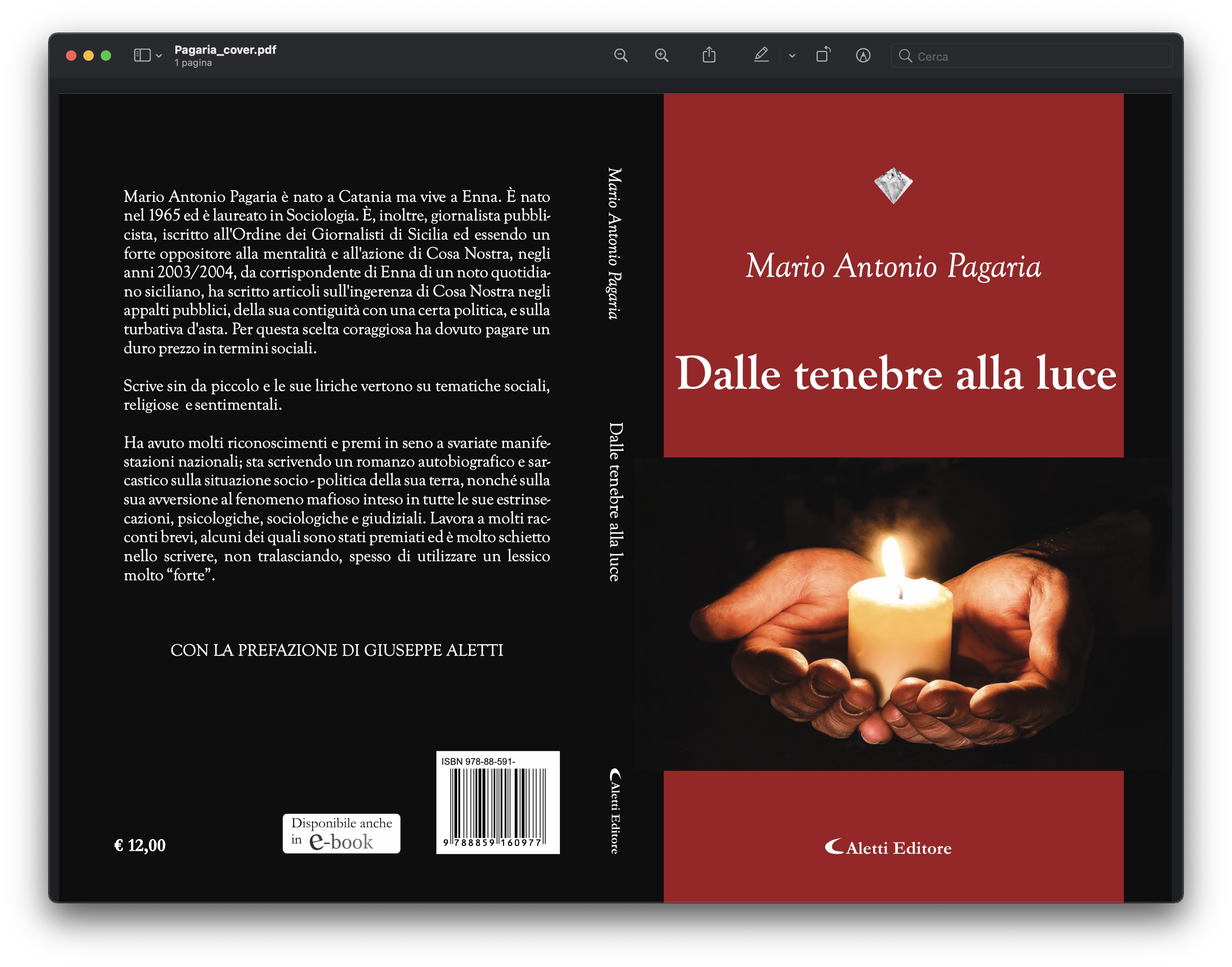 “Dalle tenebre alla luce”: raccolta di liriche di Mario Antonio Pagaria